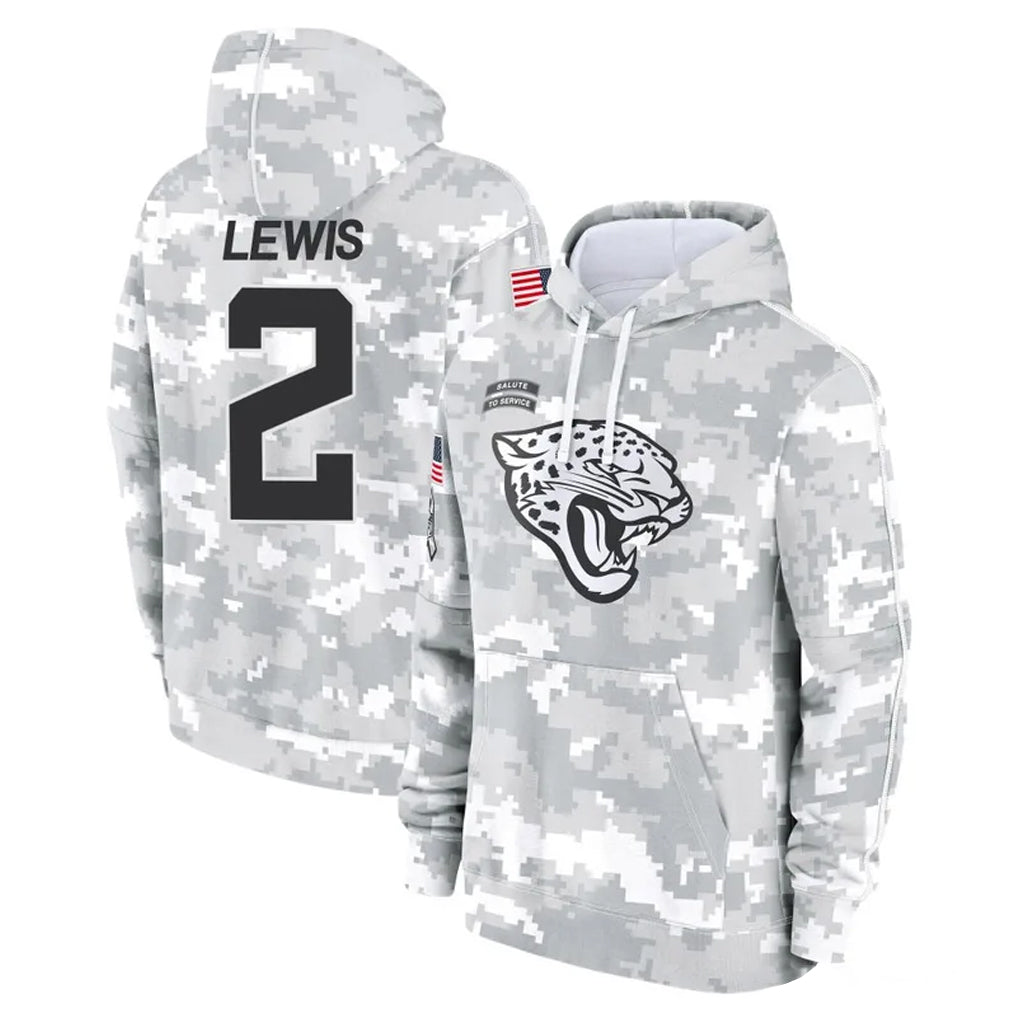 J.Jaguars #2 Jourdan Lewis Player Arctic Camo Salute to Service Hoodies Limited Game Odoa Stitched Jerseys