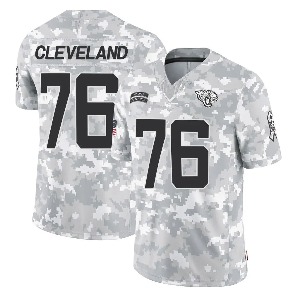 J.Jaguars #76 Ezra Cleveland Player Arctic Camo Salute To Service Limited Game Odoa Stitched Jerseys