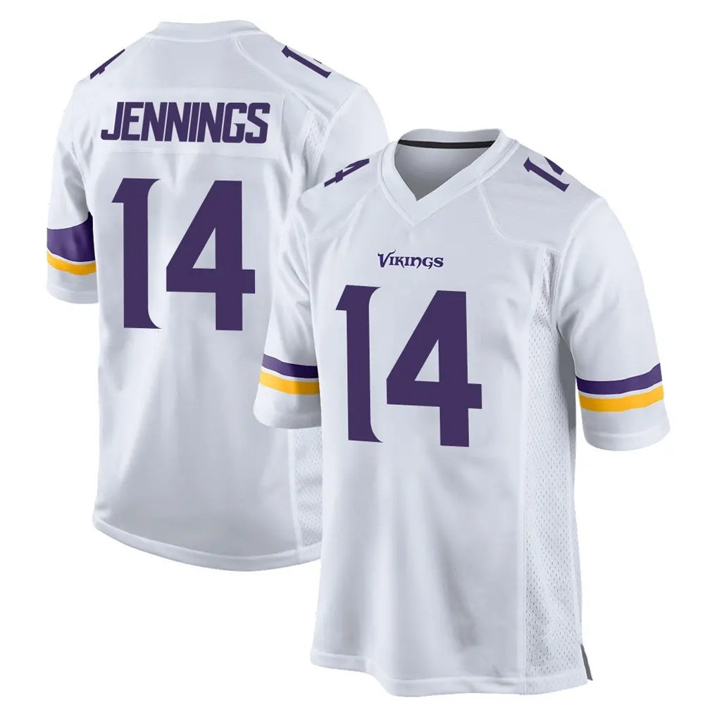 M.Vikings #14 Jauan Jennings Player White Home Game Odoa Stitched Jerseys