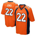 D.Broncos #22 Brandon Jones Player Orange Color Home Game Odoa Stitched Jerseys