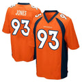 D.Broncos #93 D.J. Jones Player Orange Color Home Game Odoa Stitched Jerseys