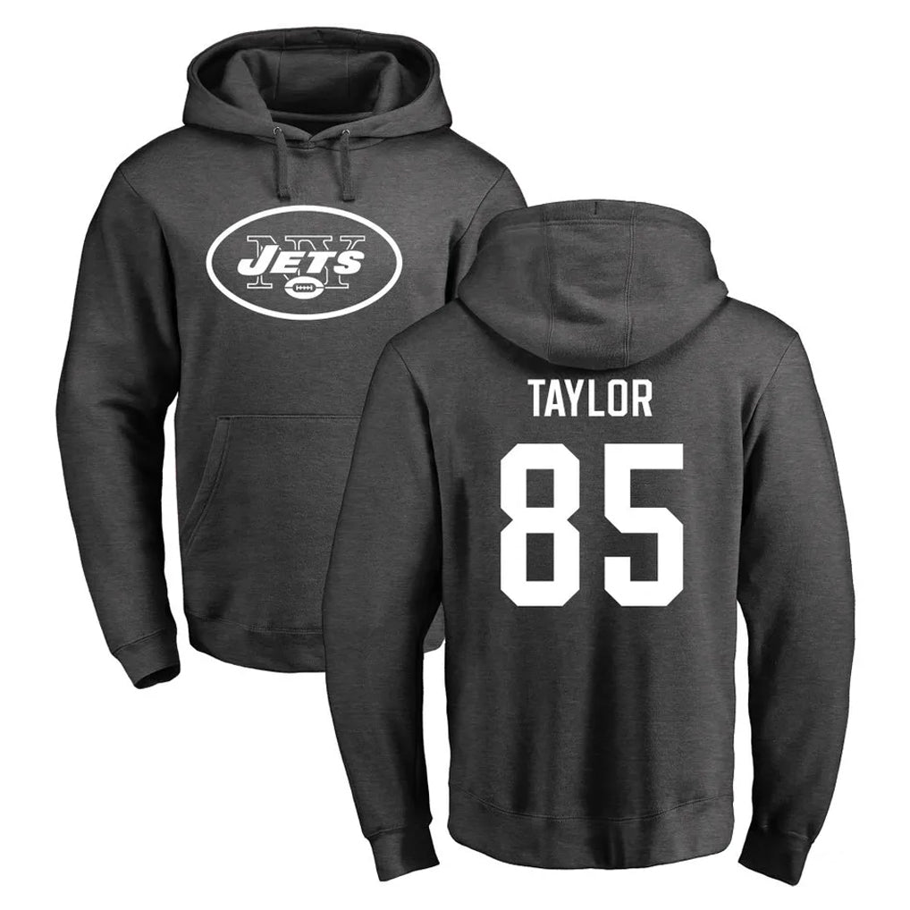 NY.Jets #85 Mason Taylor Player Gray Pullover Hoodies Limited Game Odoa Stitched Jerseys