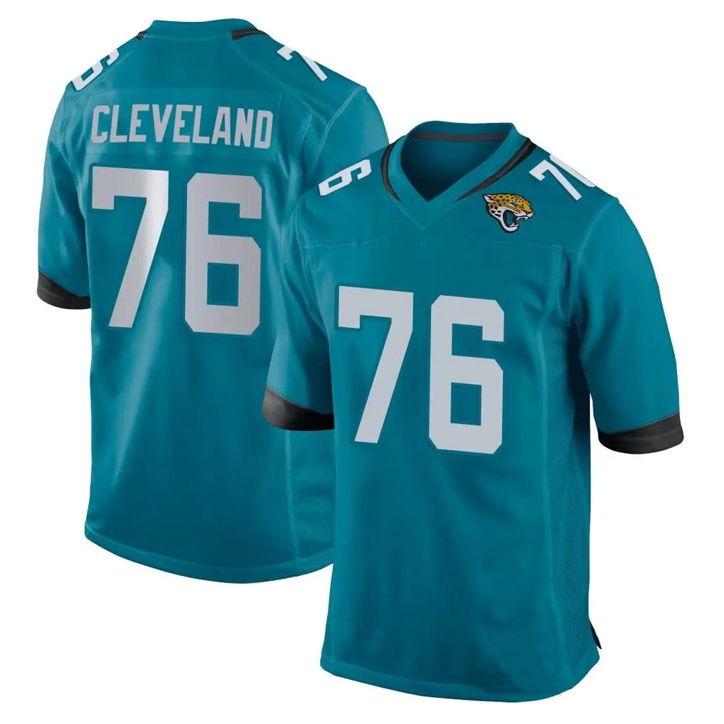 J.Jaguars #76 Ezra Cleveland Player Teal Home Game Odoa Stitched Jerseys