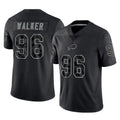 B.Bills #96 Deone Walker Player Black RFLCTV Limited Odoa Stitched Jerseys