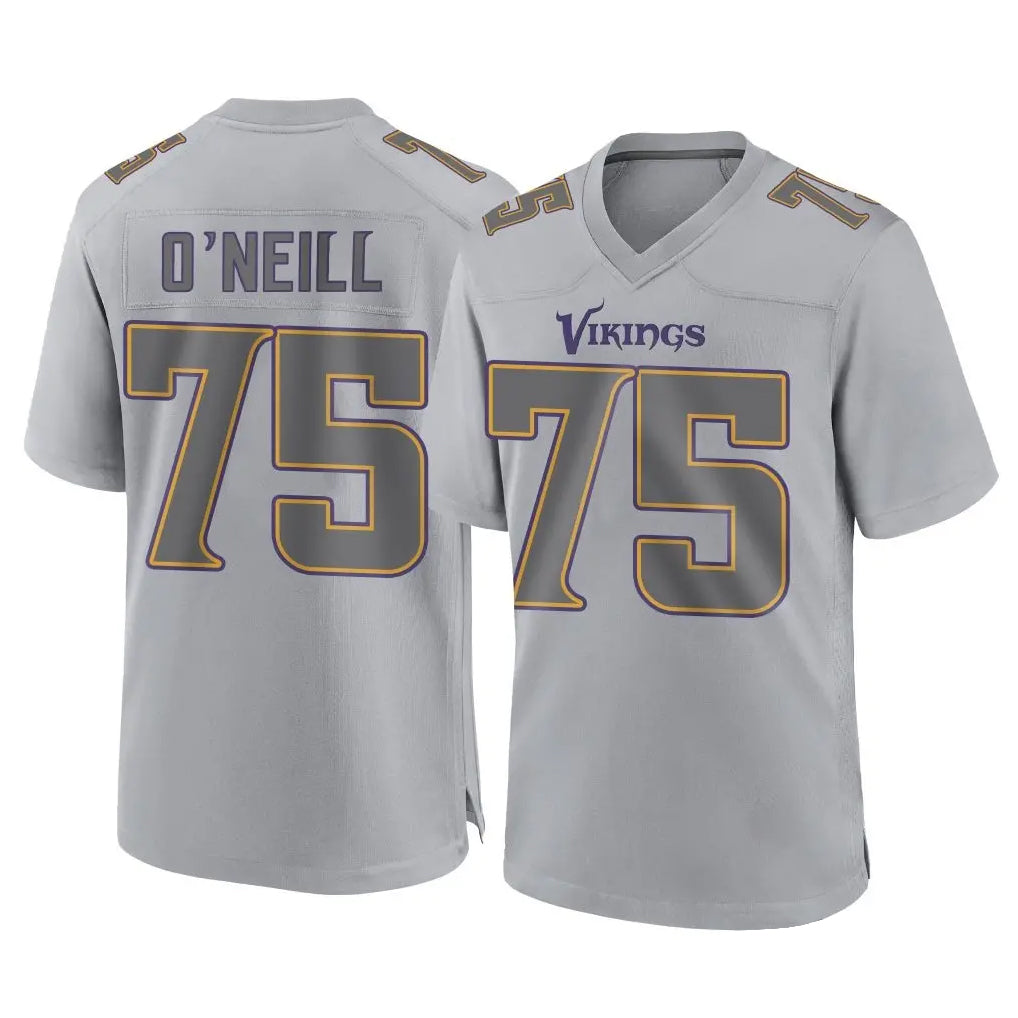M.Vikings #75 Brian O'Neill Player Gray Atmosphere Fashion Home Game Odoa Stitched Jerseys