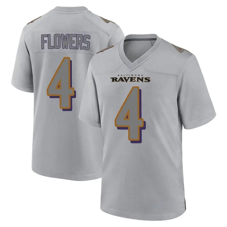 B.Ravens #4 Zay Flowers Player Gray Color Rush Vapor Untouchable Limited Home Game Odoa Stitched Jerseys