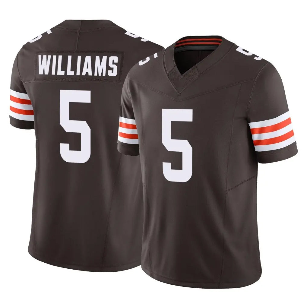 C.Browns #5 Quincy Williams Player Brown Vapor F.U.S.E. Limited Home Game Odoa Stitched Jerseys