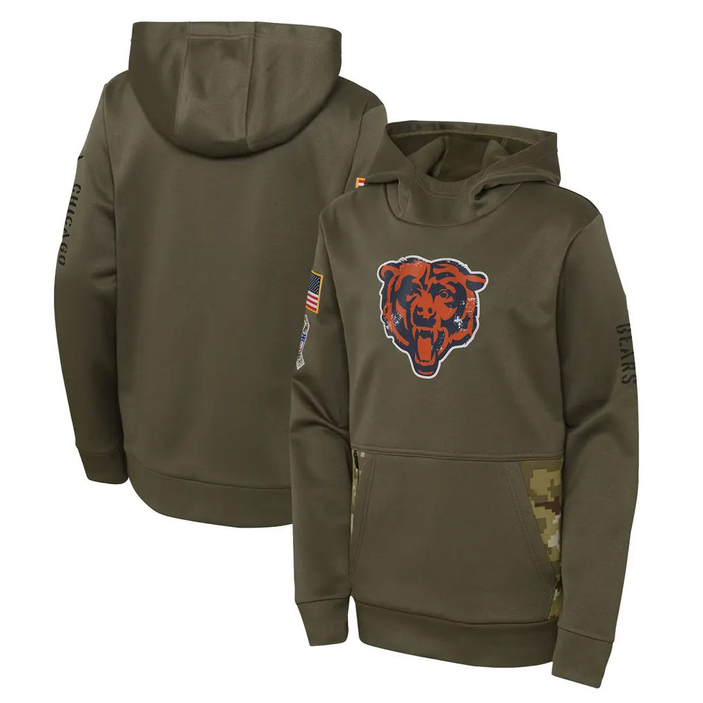 C.Bears ## Bears Blank Player Olive Salute to Service Pullover Hoodies Limited Odoa Stitched Jerseys