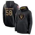 LV.Raiders #58 Jackson Powers-Johnson Player Black Salute to Service Hoodies Limited Game Odoa Stitched Jerseys