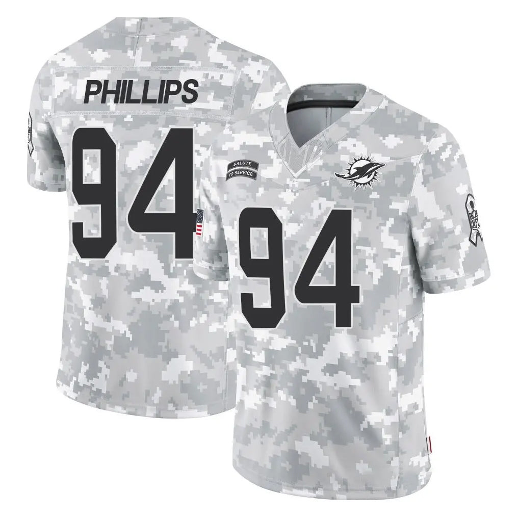M.Dolphins #94 Jordan Phillips Player Arctic Camo Salute To Service Limited Game Odoa Stitched Jerseys