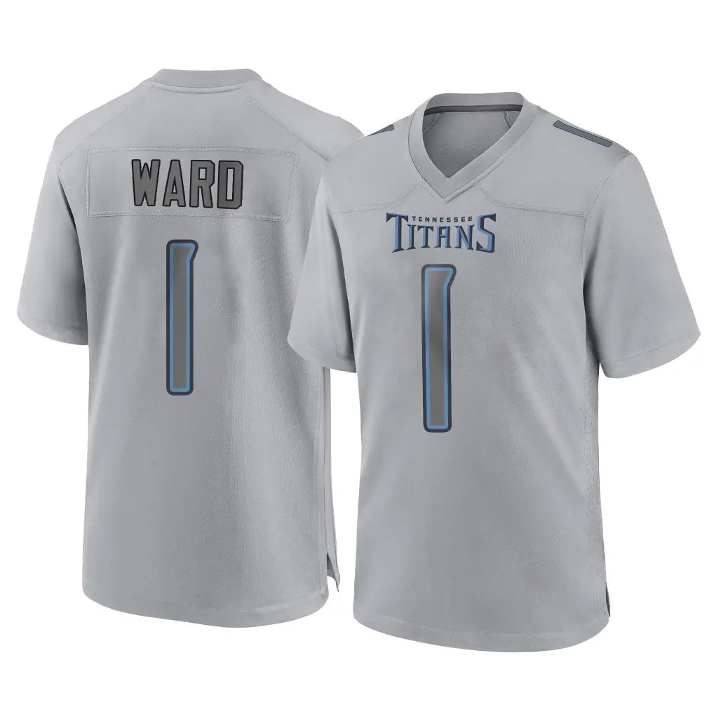 T.Titans #1 Cam Ward Player Gray Atmosphere Fashion Home Game Odoa Stitched Jerseys