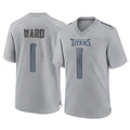 T.Titans #1 Cam Ward Player Gray Atmosphere Fashion Home Game Odoa Stitched Jerseys