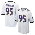 B.Ravens #95 Tavius Robinson Player White Home Game Odoa Stitched Jerseys