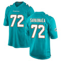 M.Dolphins #72 Jonah Savaiinaea Player Aqua Home Game Odoa Stitched Jerseys