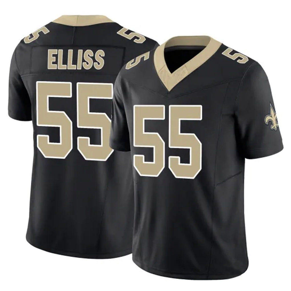 NO.Saints #55 Kaden Elliss Player Black Limited Vapor F.U.S.E. Home Game Odoa Stitched Jerseys