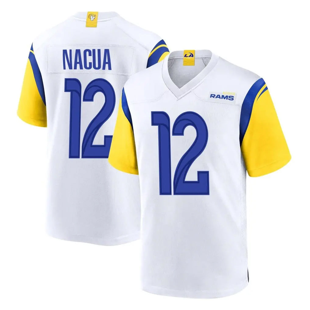 LA.Rams #12 Puka Nacua Player White Home Game Odoa Stitched Jerseys