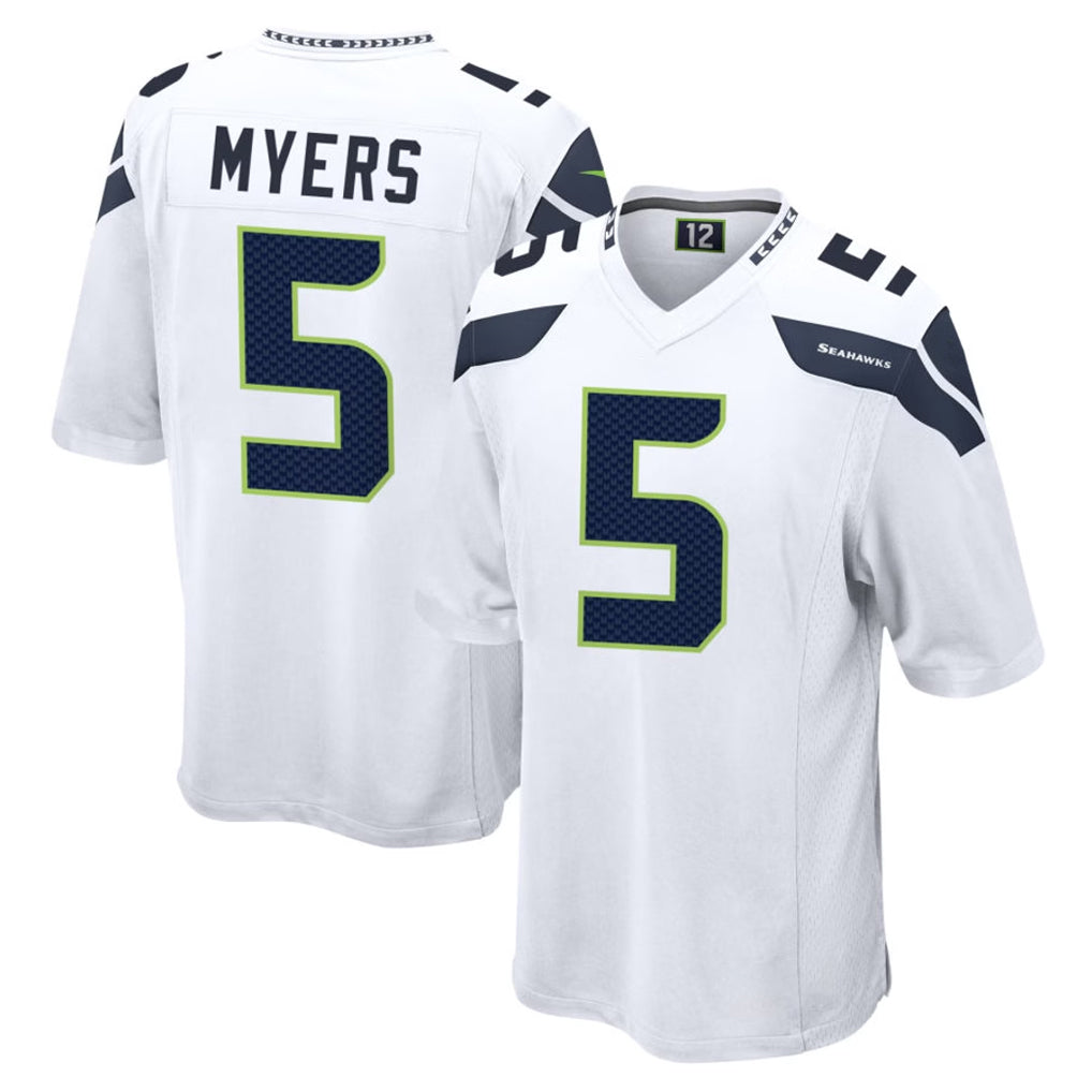 S.Seahawks #5 Jason Myers Player White Home Game Odoa Stitched Jerseys