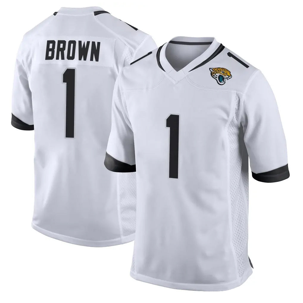 J.Jaguars #1 Montaric Brown Player White Home Game Odoa Stitched Jerseys