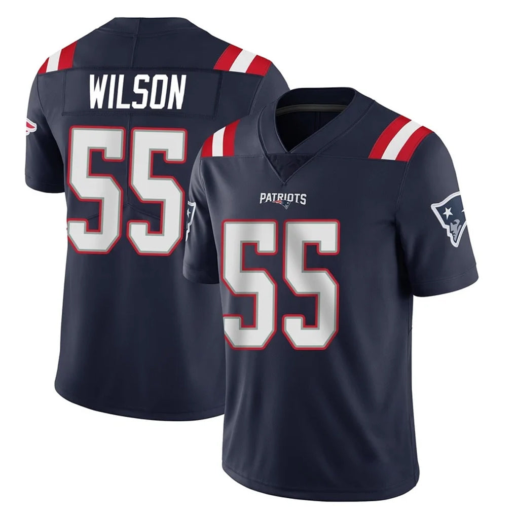 NE.Patriots #55 Jared Wilson Player Navy Vapor Untouchable Home Game Odoa Stitched Jerseys