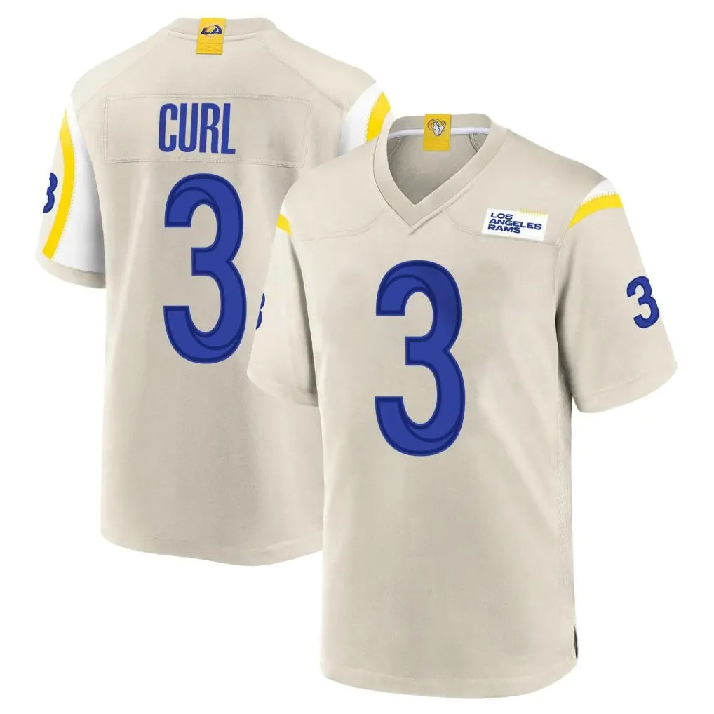 LA.Rams #3 Kam Curl Player Bone Home Game Odoa Stitched Jerseys