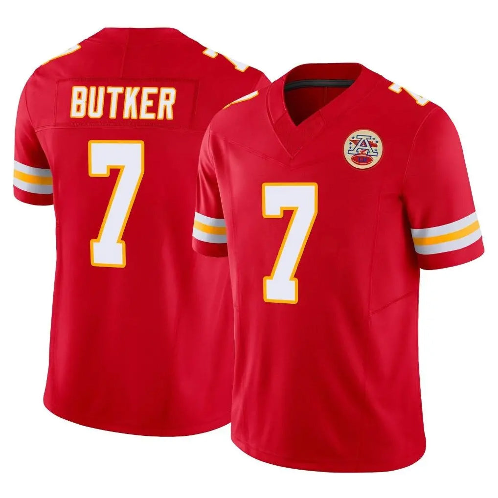 KC.Chiefs #7 Harrison Butker Player Red Limited Vapor F.U.S.E. Home Game Odoa Stitched Jerseys