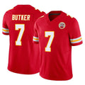 KC.Chiefs #7 Harrison Butker Player Red Limited Vapor F.U.S.E. Home Game Odoa Stitched Jerseys