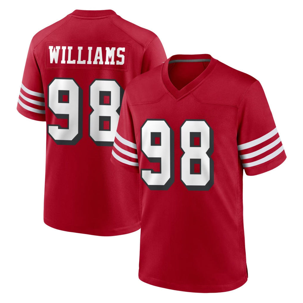 SF.49ers #98 Mykel Williams Player Red Limited Alternate Home Game Odoa Stitched Jerseys