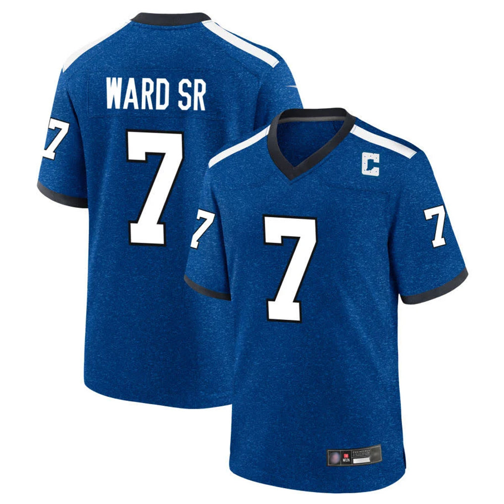 IN.Colts #7 Charvarius Ward Sr. Player Royal Alternate Indiana Nights Home Game Odoa Stitched Jerseys