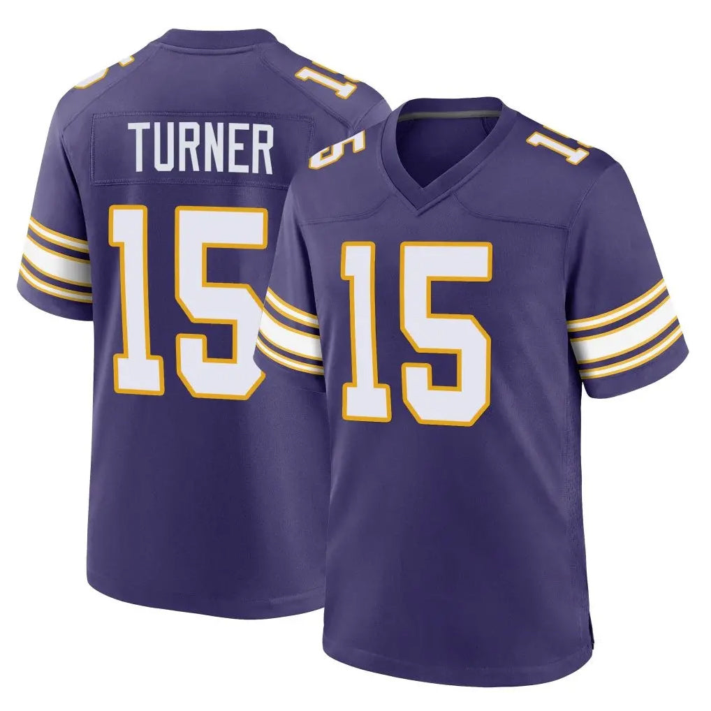 M.Vikings #15 Dallas Turner Player Purple Classic Home Game Odoa Stitched Jerseys