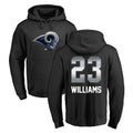 LA.Rams #23 Kyren Williams Player Black Pullover Hoodie Limited Game Odoa Stitched Jerseys