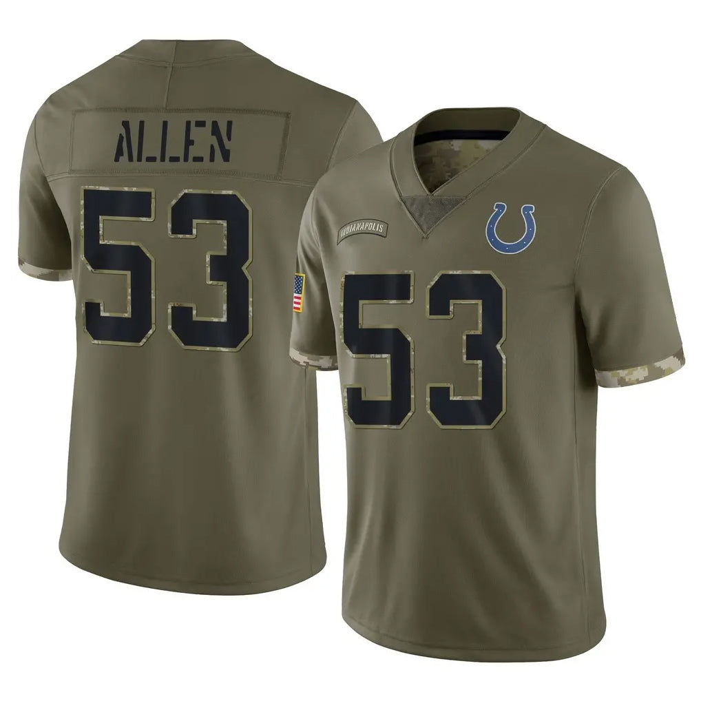 IN.Colts #53 CJ Allen Player Olive Salute To Service Limited Odoa Stitched Jerseys