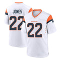 D.Broncos #22 Brandon Jones Player White Home Game Odoa Stitched Jerseys