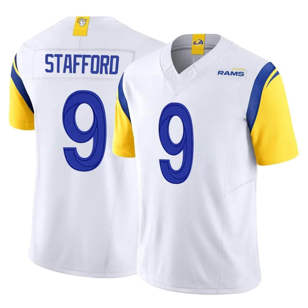 LA.Rams #9 Matthew Stafford Player White Limited Vapor F.U.S.E. Home Game Odoa Stitched Jerseys