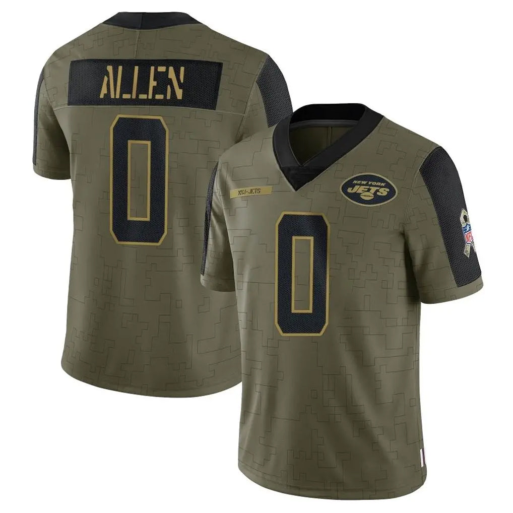 NY.Jets #0 Braelon Allen Player Olive Salute To Service Limited Game Odoa Stitched Jerseys