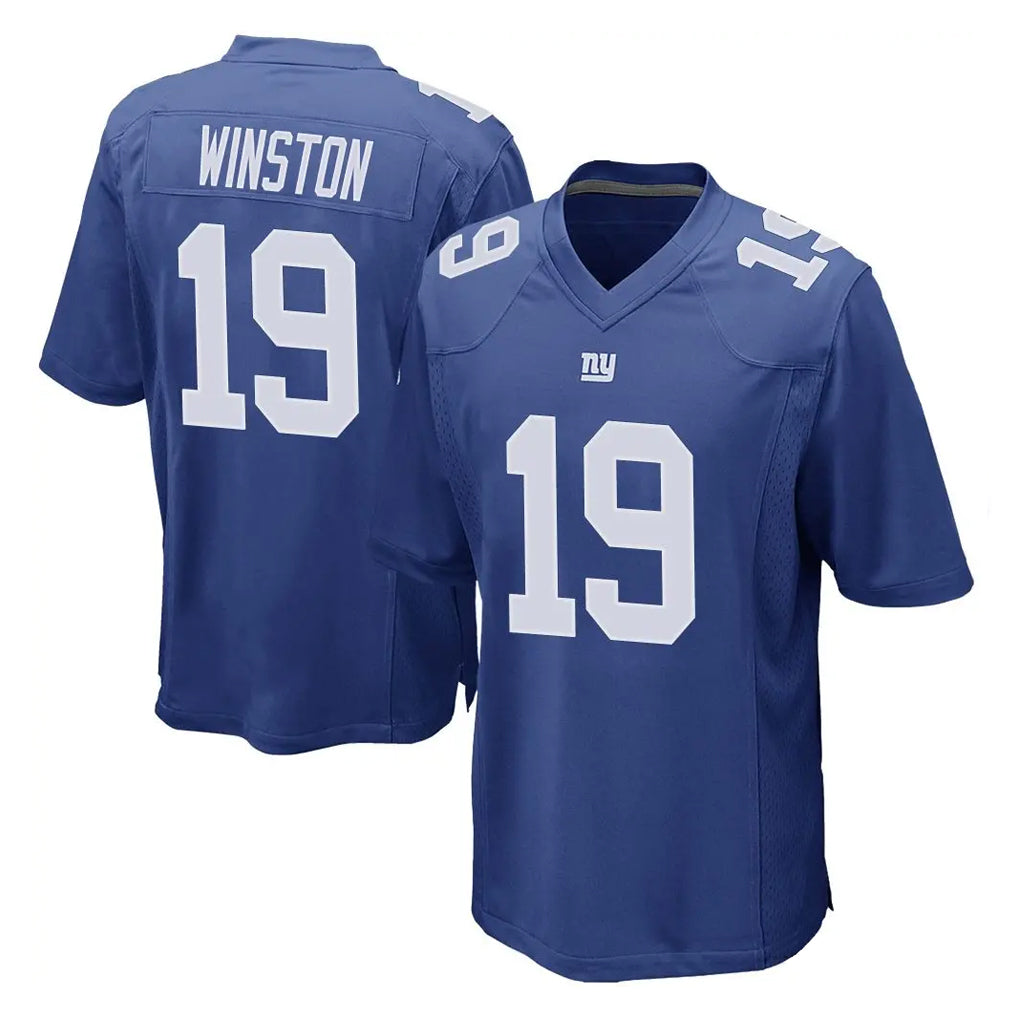 NY.Giants #19 Jameis Winston Player Royal Home Game Odoa Stitched Jerseys