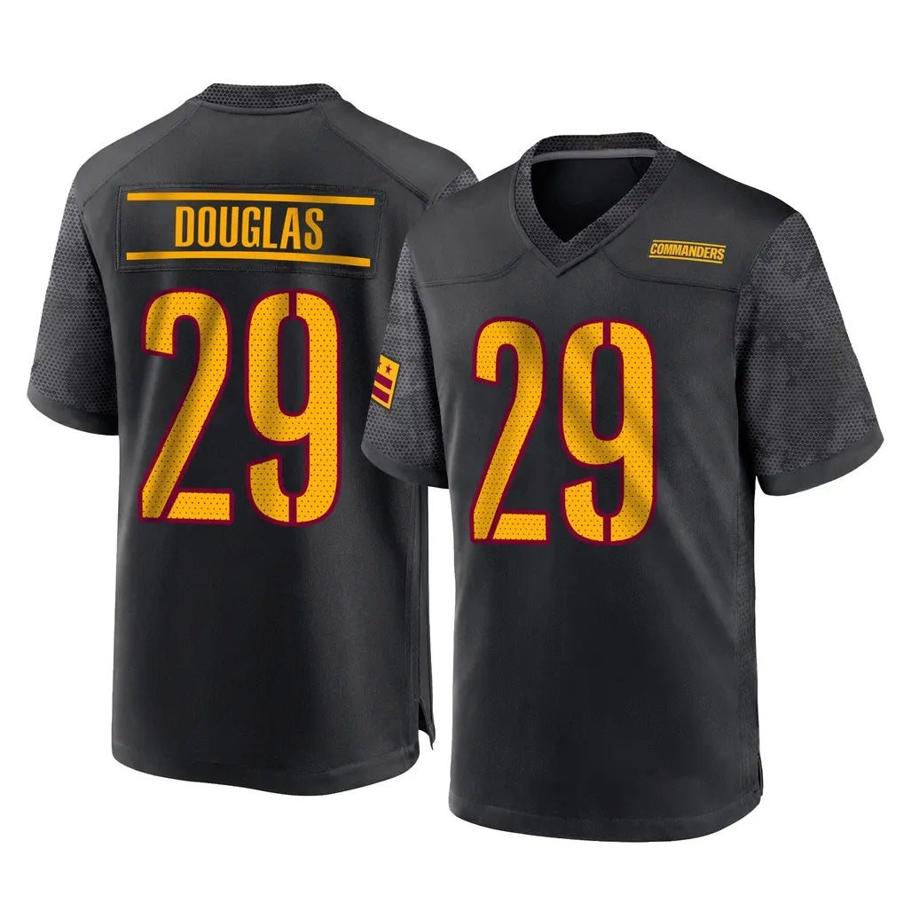 W.Commanders #29 Rasul Douglas Player Black Home Game Odoa Stitched Jerseys