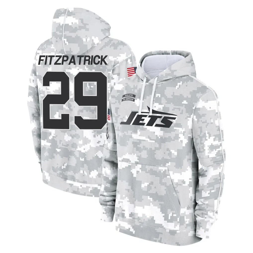 NY.Jets #29 Minkah Fitzpatrick Player Arctic Camo Salute to Service Pullover Hoodies Limited Game Odoa Stitched Jerseys