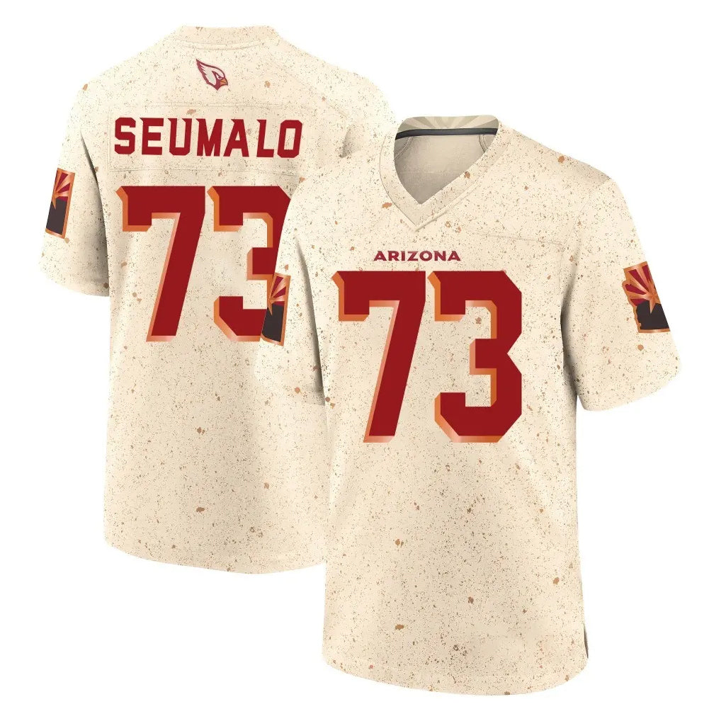 A.Cardinals #73 Isaac Seumalo Player Cream Rivalries Collection Game Odoa Stitched Jerseys