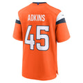 Odoa D.Broncos #45 Nate Adkins Orange Team Game Jersey