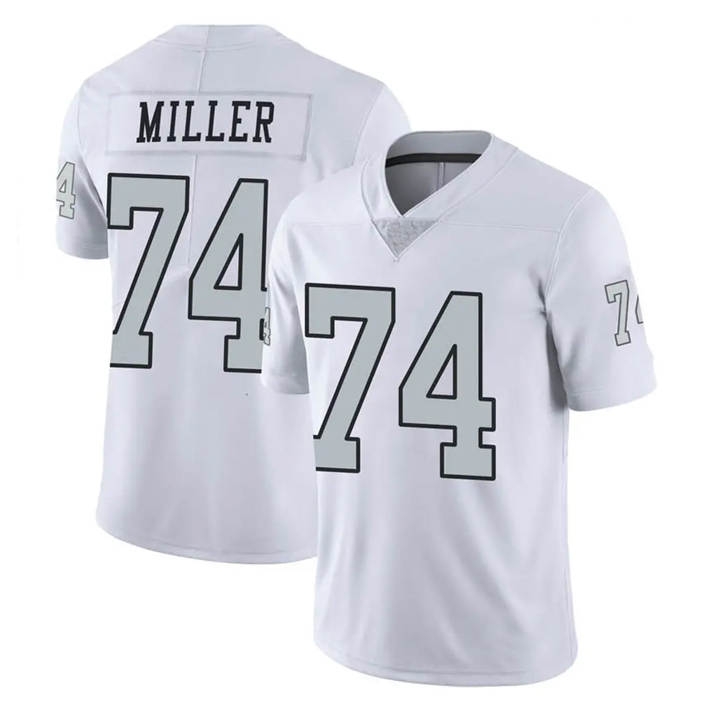 LV.Raiders #74 Kolton Miller Player White Limited Color Rush Home Game Odoa Stitched Jerseys