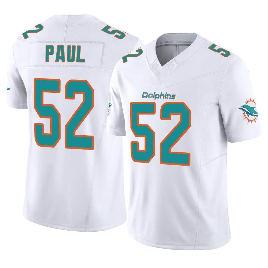M.Dolphins #52 Patrick Paul Player White Limited Vapor F.U.S.E. Home Game Odoa Stitched Jerseys