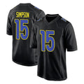 LA.Rams #15 Ty Simpson Player Black Fashion Limited Home Game Odoa Stitched Jerseys