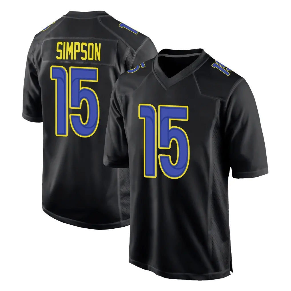 LA.Rams #15 Ty Simpson Player Black Fashion Limited Home Game Odoa Stitched Jerseys
