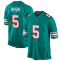 M.Dolphins #5 Jaylen Wright Player Aqua Alternate Home Game Odoa Stitched Jerseys