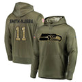 S.Seahawks #13 Ernest Jones IV Player Olive Salute to Service Pullover Hoodie Home Game Odoa Stitched Jerseys