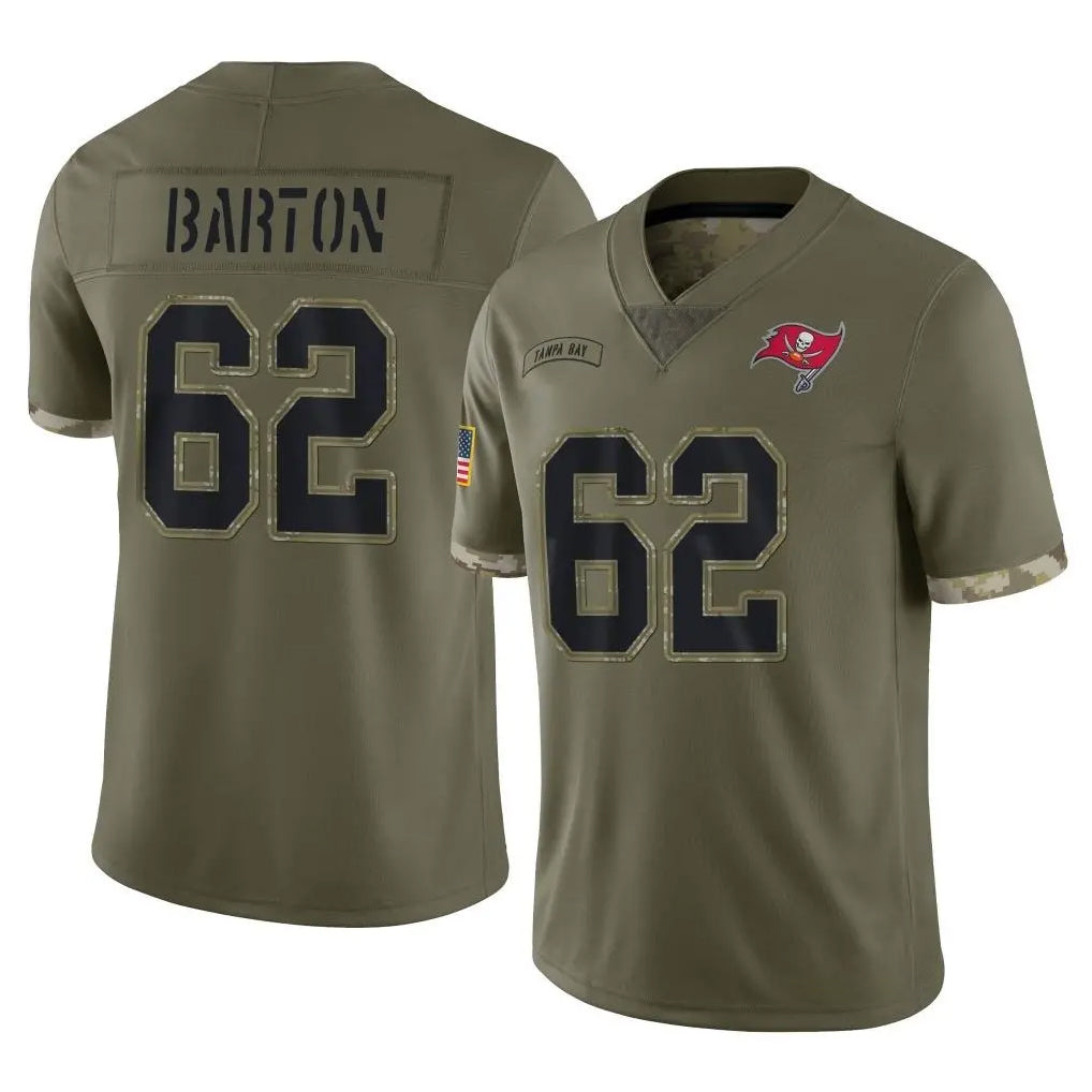 TB.Buccaneers #62 Graham Barton Player Olive Limited Salute To Service Home Game Odoa Stitched Jerseys