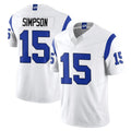 LA.Rams #15 Ty Simpson Player Fearsome White Limited Vapor F.U.S.E. Home Game Odoa Stitched Jerseys