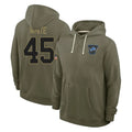 D.Lions #45 Devin White Player Olive Salute to Service Pullover Hoodies Limited Odoa Stitched Jerseys