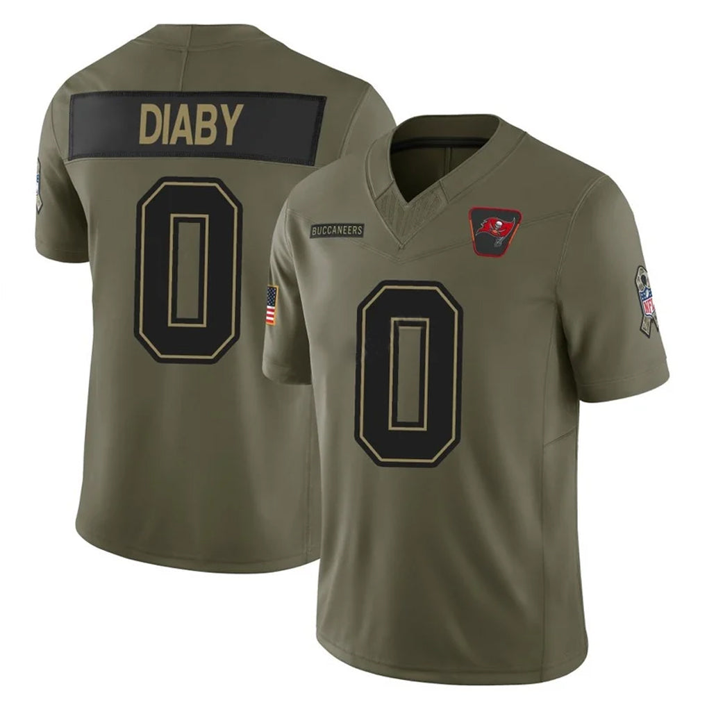 TB.Buccaneers #0 Yaya Diaby Player Olive 2025 Salute To Service Limited Home Game Odoa Stitched Jerseys