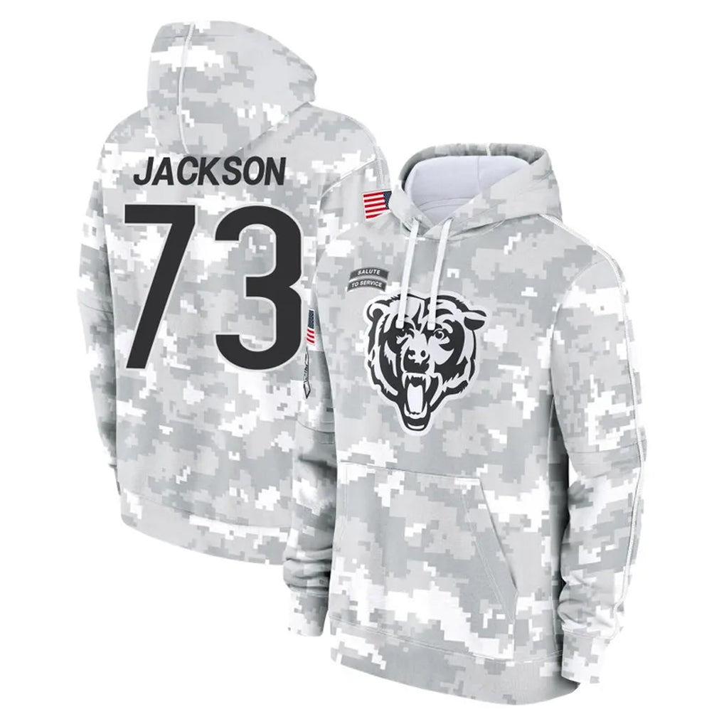 C.Bears #73 Jonah Jackson Player Arctic Camo Salute to Service Pullover Hoodies Limited Odoa Stitched Jerseys